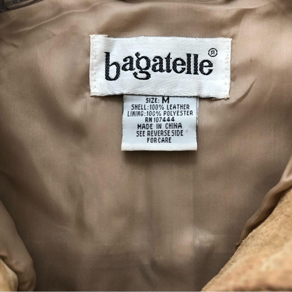 Bagatelle Leather Button Down Shirt Women's Size M Tan - Picture 8 of 12